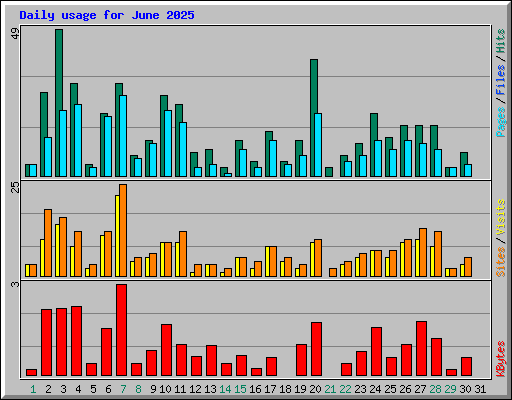 Daily usage for June 2025