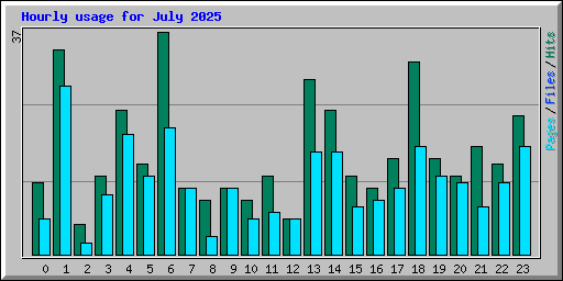 Hourly usage for July 2025