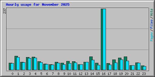 Hourly usage for November 2025