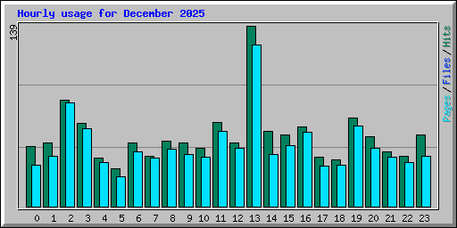 Hourly usage for December 2025
